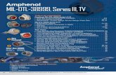 MIL-DTL-38999, Series III, TV · 6 Contact Amphenol Aerospace for more information at 800-678-0141 • Dualok III SJT 9- 38999 MIL-DTL-PCB HD I II Aquacon Accessories Herm/Seal Fiber