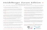 Heidelberger Forum Edition – Vortragsreihe Sommer 2016 · Jakob Lenz’ dramatische Entwürfe: Überlegungen zu einer kritischen Edition 26. Juli 2016 Prof. Dr. Bernhard Zimmermann