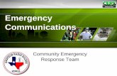 CERT Emergency Communications Radio Presentation.pdf · Introduction Effective communications is the greatest logistical problem during an emergency event CERT volunteers can be part