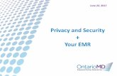 Privacy and Security Your EMR info/esc-otta… · OntarioMD & PHIPA 6 •OntarioMD is an Agent & Health Information Network Provider (“HINP”). –HINP because we deliver PHI via