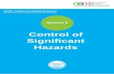 Control of Significant Hazards - Health and Safety Hubdocs.healthandsafetyhub.co.uk/...control...hazards.pdf · Significant hazards include: Part 1 ... Part 1 – Managing the ...
