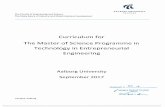 Curriculum for Technology in Entrepreneurial Engineering · (Entrepreneurial Engineering). 2.3 The Programme’s Specification in ECTS Credits The Master programme is a 2-year, research-based,