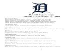 Detroit Tigers Clips Tuesday, November 15, 2016mlb.mlb.com/documents/0/7/2/208899072/Tigers_Clips... · May 27 to June 17 in which he compiled a 33 1/3-inning scoreless streak, second-longest