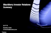 BlackBerry Investor Relations Summary...FY 2016 Q1-17 Q2-17 Q3-17 Q4-17 FY 2017 Q1-18 Q2-18 Enterprise Software and Services 211 82 84 87 91 344 92 91 BlackBerry Technology Solutions