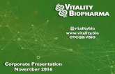 Unlocking the power of cannabinoids ... - Vitality Biopharma · Development, Scientific Co-founder >10 years research experience with ... Cannabinoid Glycosides (Cannaboside Prodrugs)