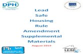Lead Safe Housing Rule Amendment Supplemental Materials · Lead-based paint hazards, lead dust hazards and lead soil hazards identified by the environmental investigation are controlled