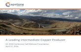 A Leading Intermediate Copper Producers2.q4cdn.com/231101920/files/doc_presentations/2016/apr/Q1-2016... · Forward-looking statements relate to future events or future performance