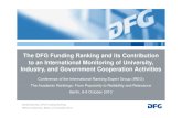 The DFG Funding Ranking and its Contribution to an International … · Academic Ranking of World Universities (ARWU) 2010. EU Office of the BMBF: Participations in the Sixth EU Framework
