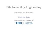 Site Reliability Engineering · Site Reliability Engineering DevOps on Steroids Big Techday 12, 2019-06-07 Maximilian Bode