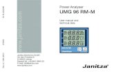 Power Analyser UMG 96 RM-M • Current metering range 0 .. 5 Aeff • True root mean square measurement (TRMS) • Continuous scanning of voltage and current measurement inputs •