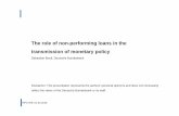 The role of non-performing loans in the transmission of ... · transmission of monetary policy Sebastian Bredl, Deutsche Bundesbank Disclaimer: This presentation represents the authors‘