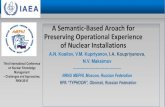 A Semantic-Based Aroach for Preserving Operational ...€¦ · A Semantic-Based Aroach for Preserving Operational Experience of Nuclear Installations A.N. Kosilov, ... the indexing