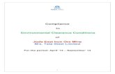 Compliance to Environmental Clearance Conditions of Joda ...environmentclearance.nic.in/writereaddata/... · Environment & Forests and its Regional Office located at Bhubaneswar on