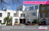 Vacant Freehold Office for Sale with Residential ... · DEVELOPMENT POTENTIAL The building lends itself to a residential conversion subject to gaining all of the necessary consents