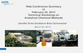 Web Conference Summary of February 25, 2013 Technical ......• Radionuclides, radium-226 and radium-228 data valuable but gross alpha data was not as useful • Methylene Blue Active