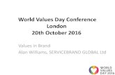World Values Day Conference London 20th October 2016...Edelman’s annual goodpurpose® study “Companies on “100 Best Corporate Citizens” list outperformed the Russell 1000 by