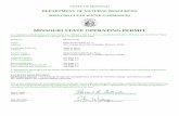 MISSOURI STATE OPERATING PERMIT - DNRSTATE OF MISSOURI DEPARTMENT OF NATURAL RESOURCES MISSOURI CLEAN WATER COMMISSION MISSOURI STATE OPERATING PERMIT In compliance with the Missouri