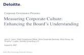 Corporate Governance Presents: Measuring Corporate Culture ... · Measuring Corporate Culture: Enhancing the Board’s Understanding John C. Lenzi, Chief Compliance Officer, Altria