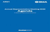 Annual Representative Meeting 2020 Agenda · Annual Representative Meeting 2020 Agenda 15 September 2020 (virtual conference) ARM1 #ARM2020