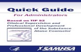 Quick Guide for Administrators Based on TIP 52 Clinical ... · The Technical Assistance Publication (TAP) 21-A, Competencies for Substance Abuse Treatment Clinical Supervisors (p.