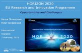 HORIZON 2020 EU Research and Innovation Programme · 2013. 10. 20. · Horizon 2020 programme EC proposal for research and innovation funding programme (2014-2020) aiming to: Respond