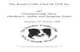 58th Championship Show Obedience, Agility and Jumping Trials€¦ · Welcome to the The Border Collie Club of NSW Inc 58th Championship Show, Obedience, Agility and Jumping Trials