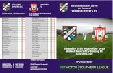 Match Day Programme - 28.09.19 Sholing - Willand Rovers F.C. · Kevin Brewster - D.O.B 25/07/82 – Kevin is in his 15th season with the club, a 37 year old midfielder/defender -