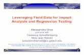 Leveraging Field Data for Impact Analysis and Regression ...1. Tests T’ to be rerun on P’ = A2 X X B2 X X X B1 X X X X A1 X X 1. Field execution data Input: Output: C={m2, m4}