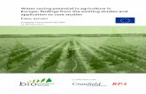 Water saving potential in agriculture in Europe: findings ...€¦ · Water saving potential in agriculture in Europe: findings from the existing studies and application to case studies