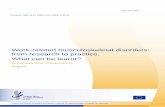 Work-related musculoskeletal disorders: from research to …€¦ · The policy analysis took a desk-based approach, reviewing a total of 142 initiatives shared by National Focal