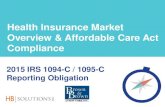 Health Insurance Market Overview & Affordable Care Act ... · ACA Compliance Pharmacy Benefit Management Preferred and limited RX Networks, 4 tier RX benefit (% Based) ... Employer