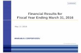 Financial Results for Fiscal Year Ending March 31, 2016 · Office Equipment 16.6% Automobile 9.3% Industrial Equipment & Other 8.5% Communication Equipment 47.0% Consumer ... Space