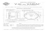 New OPERATING INSTRUCTIONS V-20 VARIAC® V20 Variac.pdf · 2019. 10. 15. · OPERATING INSTRUCTIONS V-20 SERIES VARIAC® Pronounced "VARY-ACK". Tracie Mark Registered Know your VARIAC!
