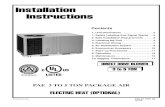 PAE 3 TO 5 TON PACKAGE AIR - Carrier · PAE 3 TO 5 TON PACKAGE AIR Rated in accordance with ARI Standard 210. Installation Instructions Single Package Air Conditioners 2 1. Unit Dimensions