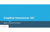 Captive Insurance 101 - ddwmwealth.com · A captive insurance company is a subsidiary of its Parent and will be consolidated into the Parent’s financial statements Typically, captive