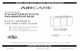 1B72835 Aircare H12 manual - Global Industrial · Subsequent fillings will take approximately 12 minutes, since the wick is already saturated. CAUTION: Use only EPA Registered Bacteriostat.