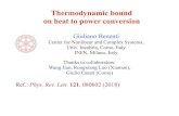 Thermodynamic bound on heat to power conversion · Thermodynamic bound on heat to power conversion Giuliano Benenti Center for Nonlinear and Complex Systems, Univ. Insubria, Como,