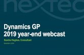 Dynamics GP 2019 year-end webcast€¦ · it-work-in-microsoft-dynamics-gp. 43. Payroll Year -end Procedures. 1. Verify that you have installed the latest 2019 payroll tax update
