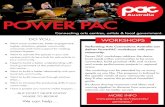 POWER PAC - PAC AUSTRALIA · POWER PAC WORKSHOPS Connecting arts centres, artists & local government. RICK HEATH - PERFORMING ARTS CONNECTIONS AUSTRALIA Rick has worked in the performing