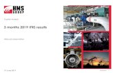 HMS Group Financial results...Webcast presentation Capital Markets 19 June 2019 1 3 months 2019 IFRS results Financial results 43.4 52.7 20.8 8.9 8.7 8.9 6.9 6.0 2.3 0.5 1.1 0.5 15.8%