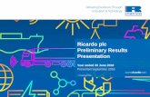 Ricardo plc Preliminary Results Presentation · 2018. 9. 12. · © Ricardo plc 2018 Ricardo plc Preliminary Results Presentation Year ended 30 June 2018 Presented September 2018