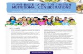 PLANT-BASED EATING FOR CHILDREN: NUTRITIONAL … · nutritional perspective, well-planned plant-based diets can meet dietary needs, even when animal-source foods are completely absent.