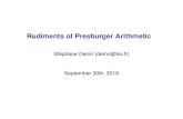 Rudiments of Presburger Arithmeticdemri/slides-lecture1-30092016.pdf · 2016. 10. 4. · Rudiments of Presburger Arithmetic Stephane Demri (demri@lsv.fr)´ September 30th, 2016