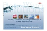 Operating parameters influencing Ultrafiltration of ... · Operating parameters influencing Ultrafiltration of organic model solutions ... Aachen 27-28th November Aquabase Workshop
