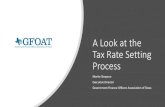 A Look at the Tax Setting Process · 2019. 6. 3. · Exemptions & Abatements Taxing Entities can Offer Exemptions and Abatements to Reduce Individual Tax Bills •Typically Used to