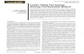 Lund's Tilting Pad Journal Bearing Pad Assembly Method Lund's Tilting Pad Journal Bearing Pad Assembly