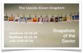 The Upside-Down Kingdom - Razor Planet€¦ · The Upside-Down Kingdom Jesus replied, “The Kingdom of God can’t be detected by visible signs. You won’t be able to say, ‘Here