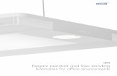 LEVIT Elegant pendant and free standing luminaires for office … · 2012. 2. 24. · 2 energy-efficient 28 W compact fluo-rescent tubes. A 2x80 W version is also available. Levit