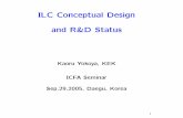 ILC Conceptual Design and R&D Statuschep.knu.ac.kr/ICFA-Seminar/upload/9.29/Afternoon/... · 2005. 9. 30. · 2005.Dec Final BCD at GDE meeting at Frascati 2006.Jan Form CCB (Conﬁguration