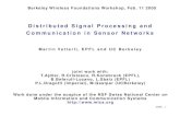 Distributed Signal Processing and Communication in Sensor …€¦ · • Distributed image processing: The plenoptic function • Spatial sound processing: The plenacoustic function